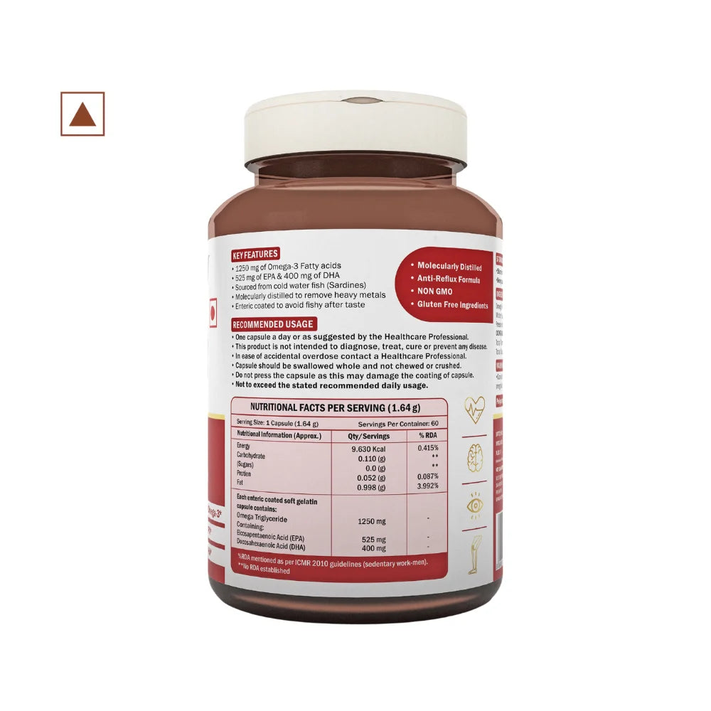 Scitron Triple Strength Omega-3 Fish Oil 60 SoftGels Nutritional Facts