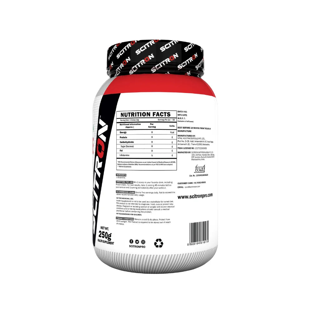 Scitron Glutamine Powder Ingredients