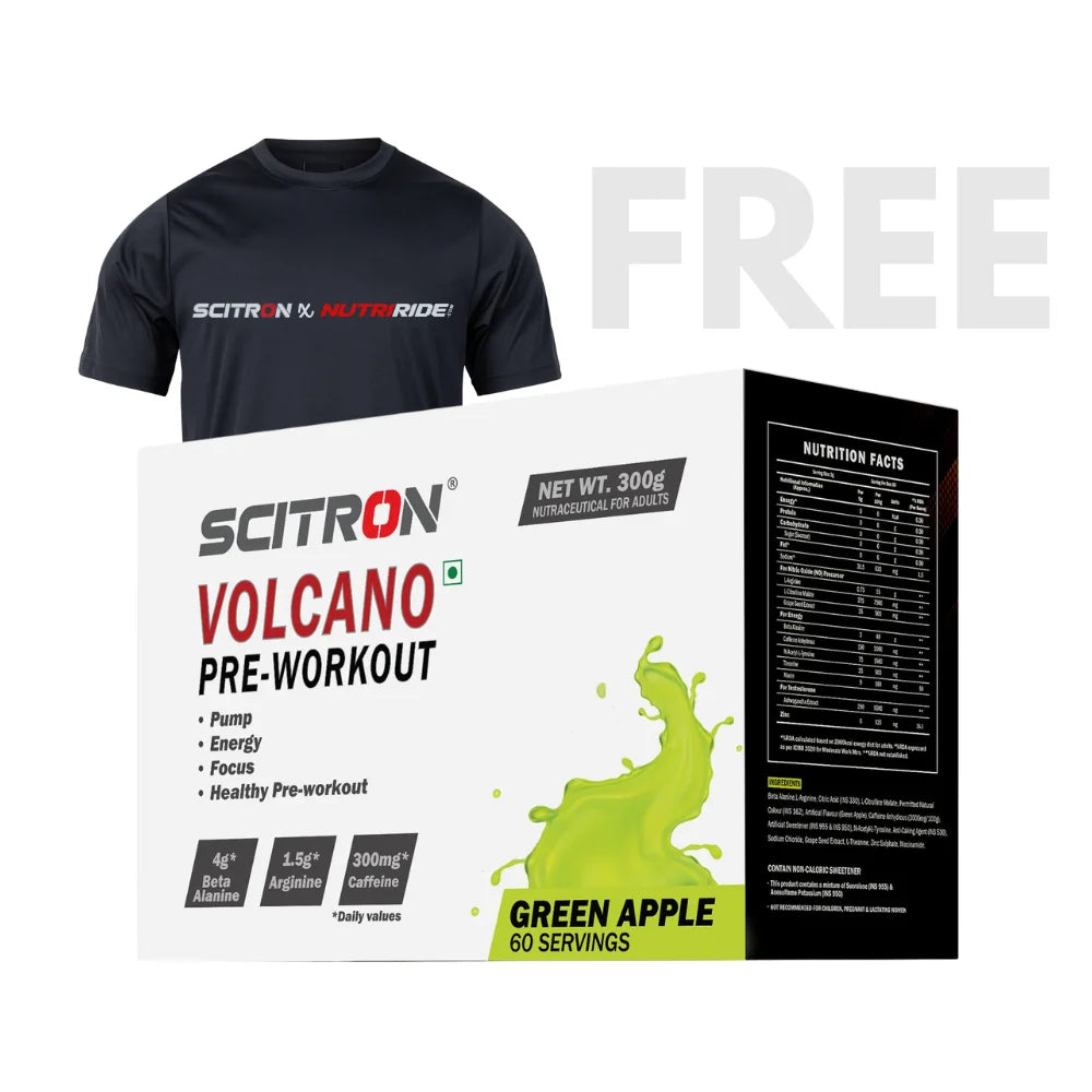 Scitron Volcano Pre Workout 60 Servings, Green Apple