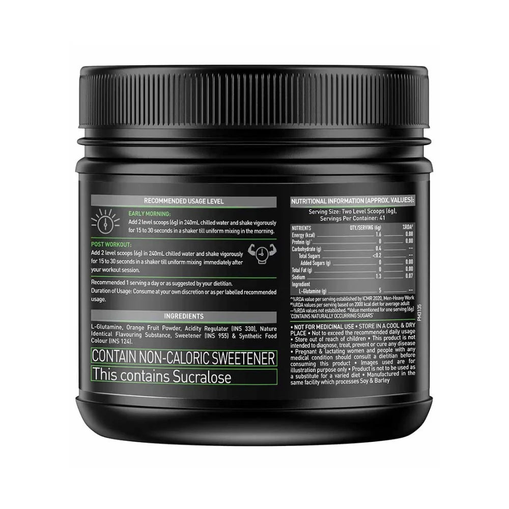 MuscleBlaze L Glutamine 250G Nutritional Facts