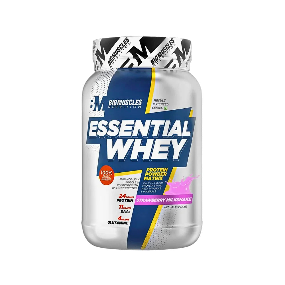 Big Muscles Essential Whey 1kg Strawberry Milkshake