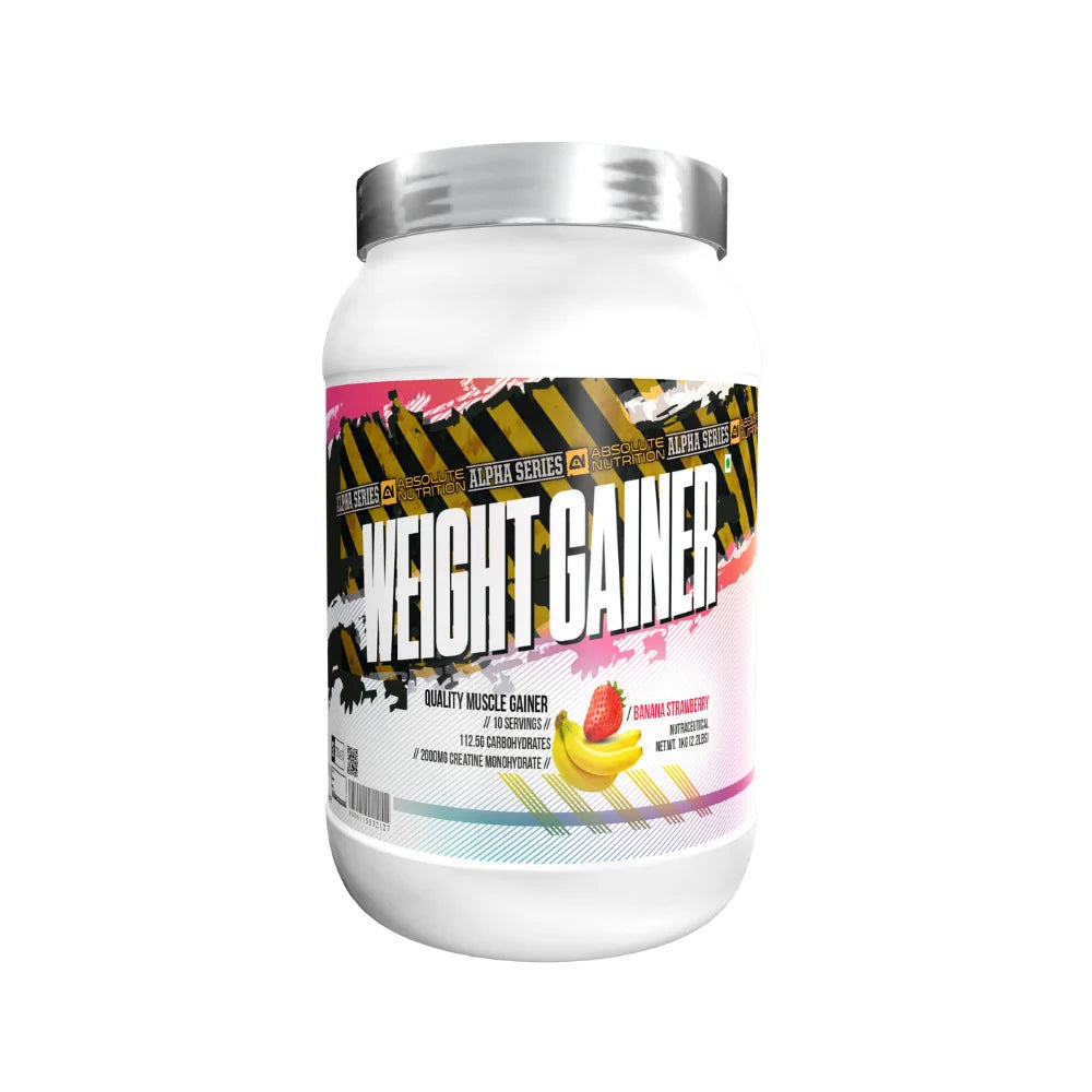 Absolute Nutrition Alpha Weight Gainer 1Kg, Banana Strawberry
