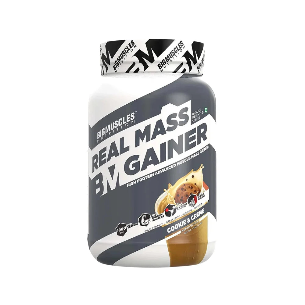 Big Muscle Real Mass Gainer 1kg Cookies & Crème
