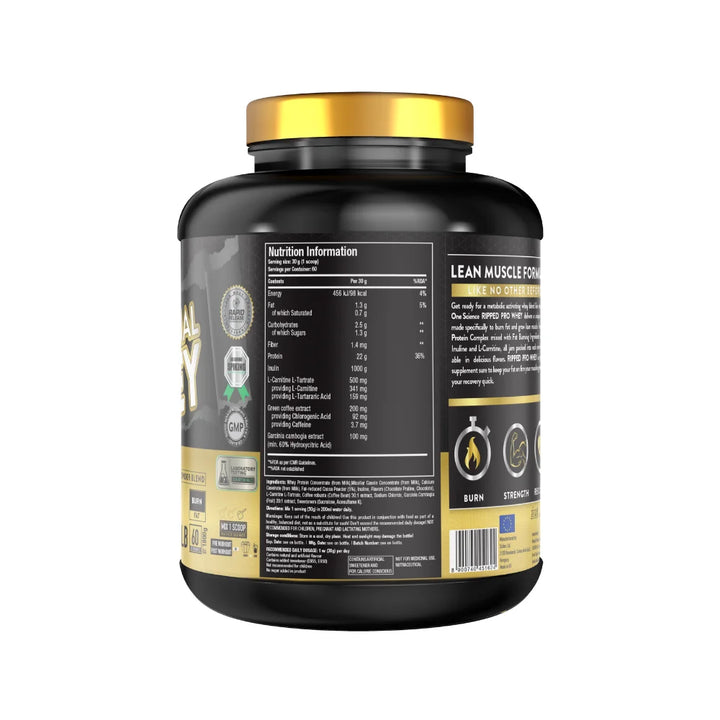 One Science Ripped Professional Whey Nutrition Information  