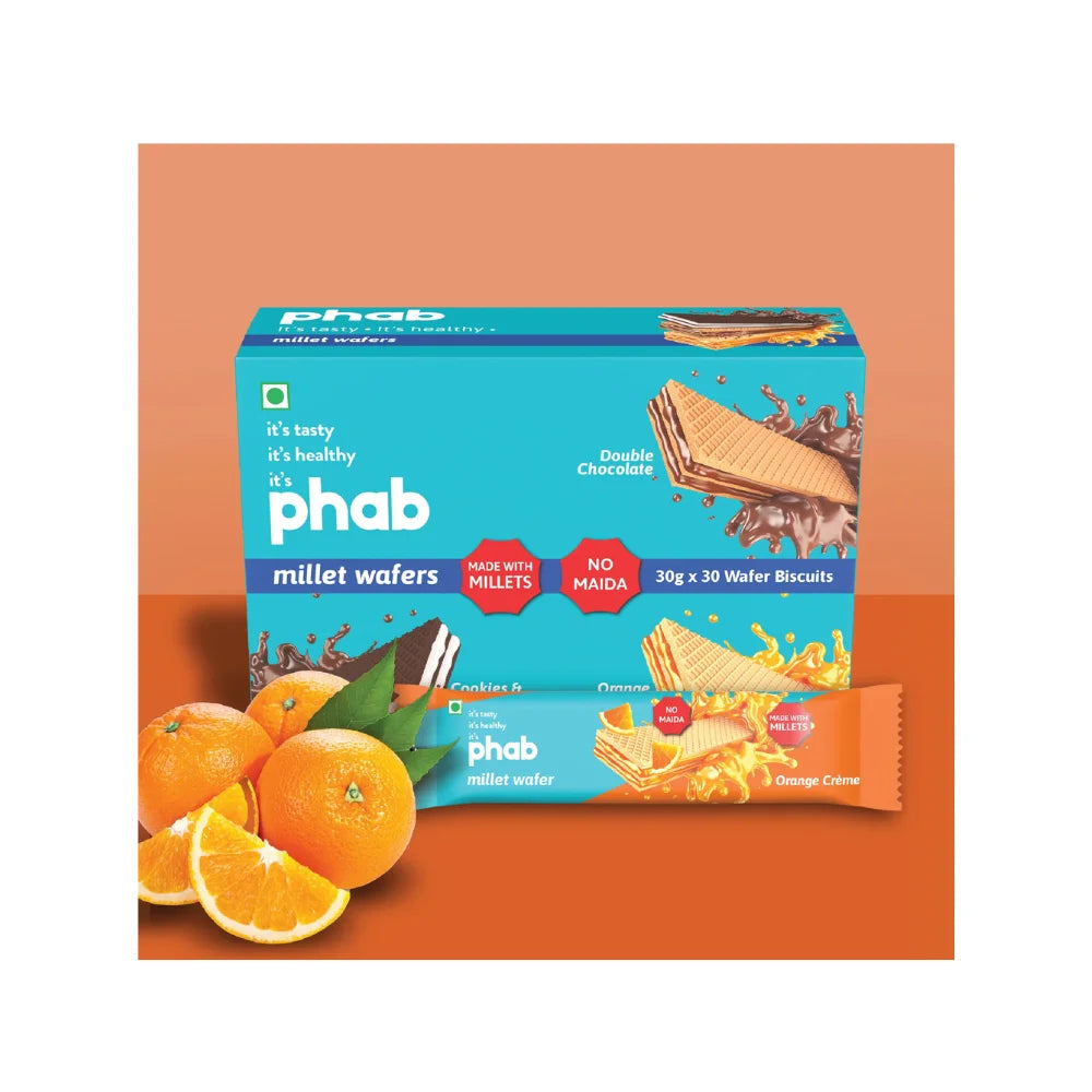Phab Millet Wafers, Orange Creme