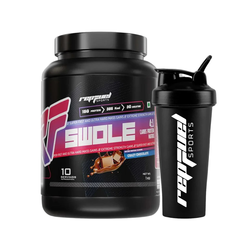Repfuel Sports Swole Mass Gainer 1Kg, Crazy Chocolate