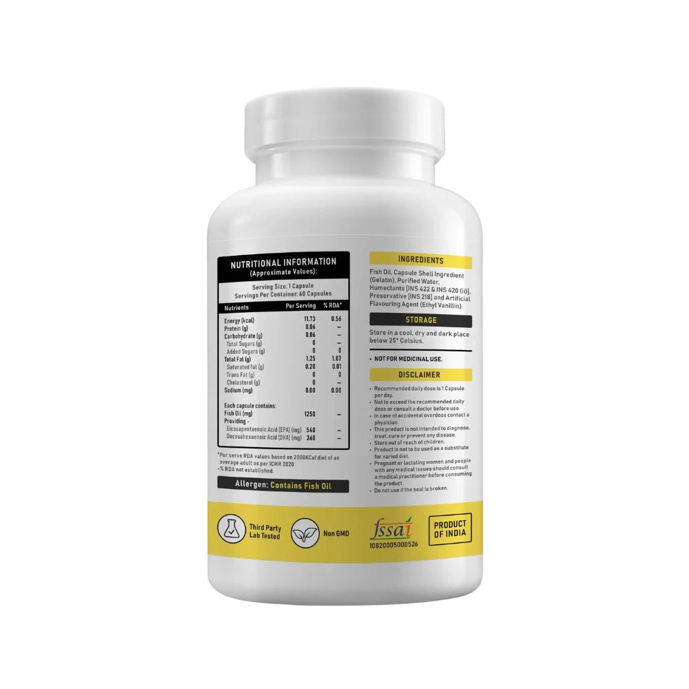 YouWeFit Omega-3 Fish Oil (3XStrength), Nutritional Information