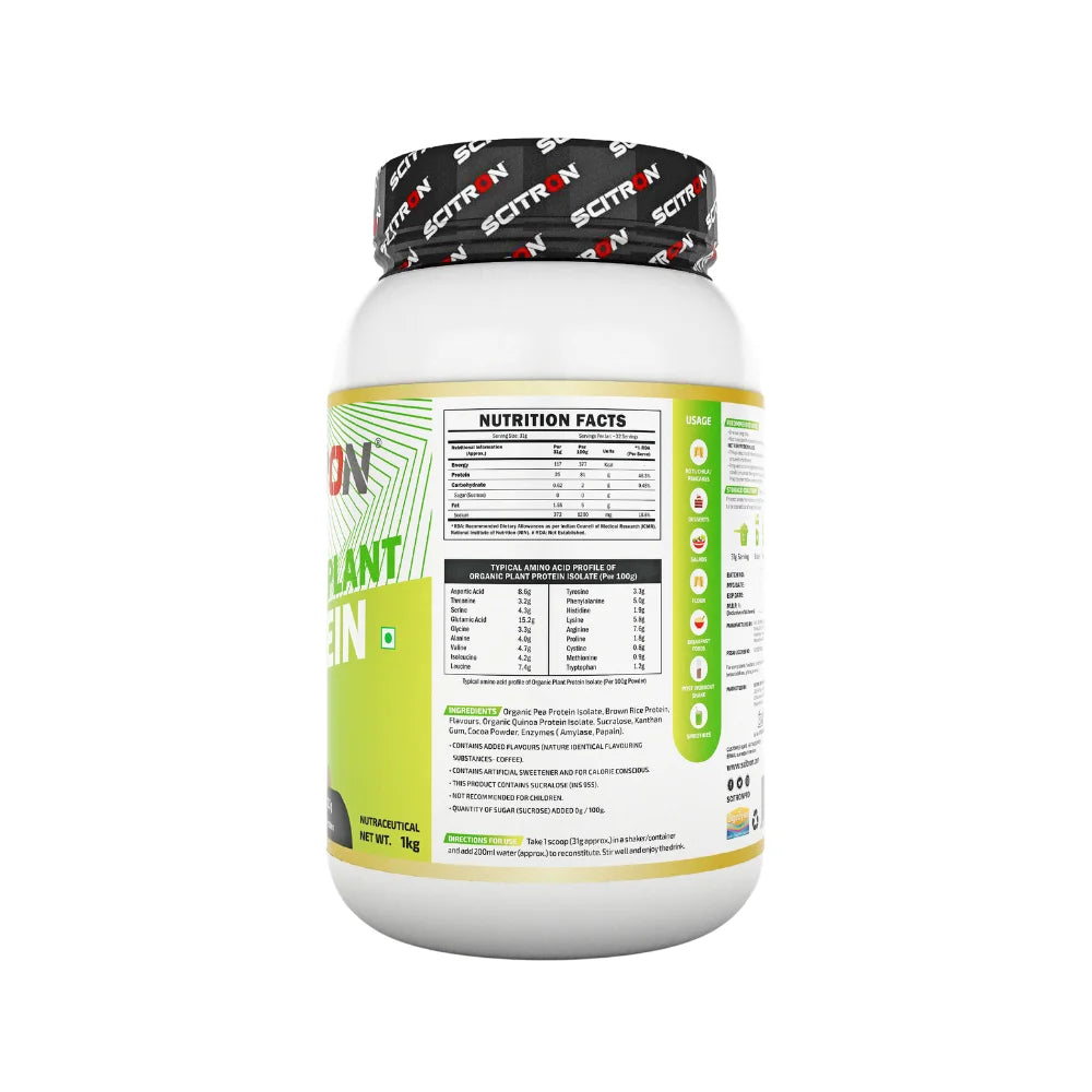Scitron Organic Plant Protein Nutrition Facts