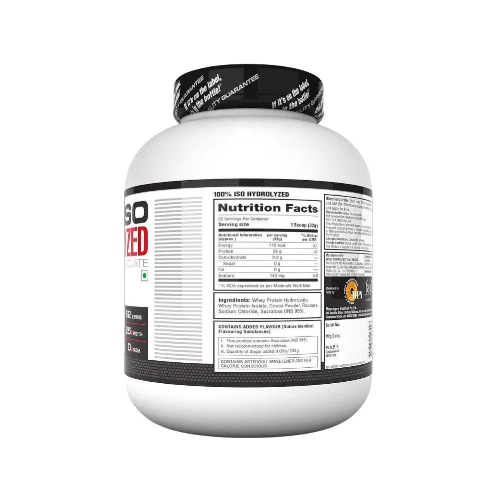 Labrada 100% ISO Hydrolyzed Whey Protein Isolate, Nutrition Facts
