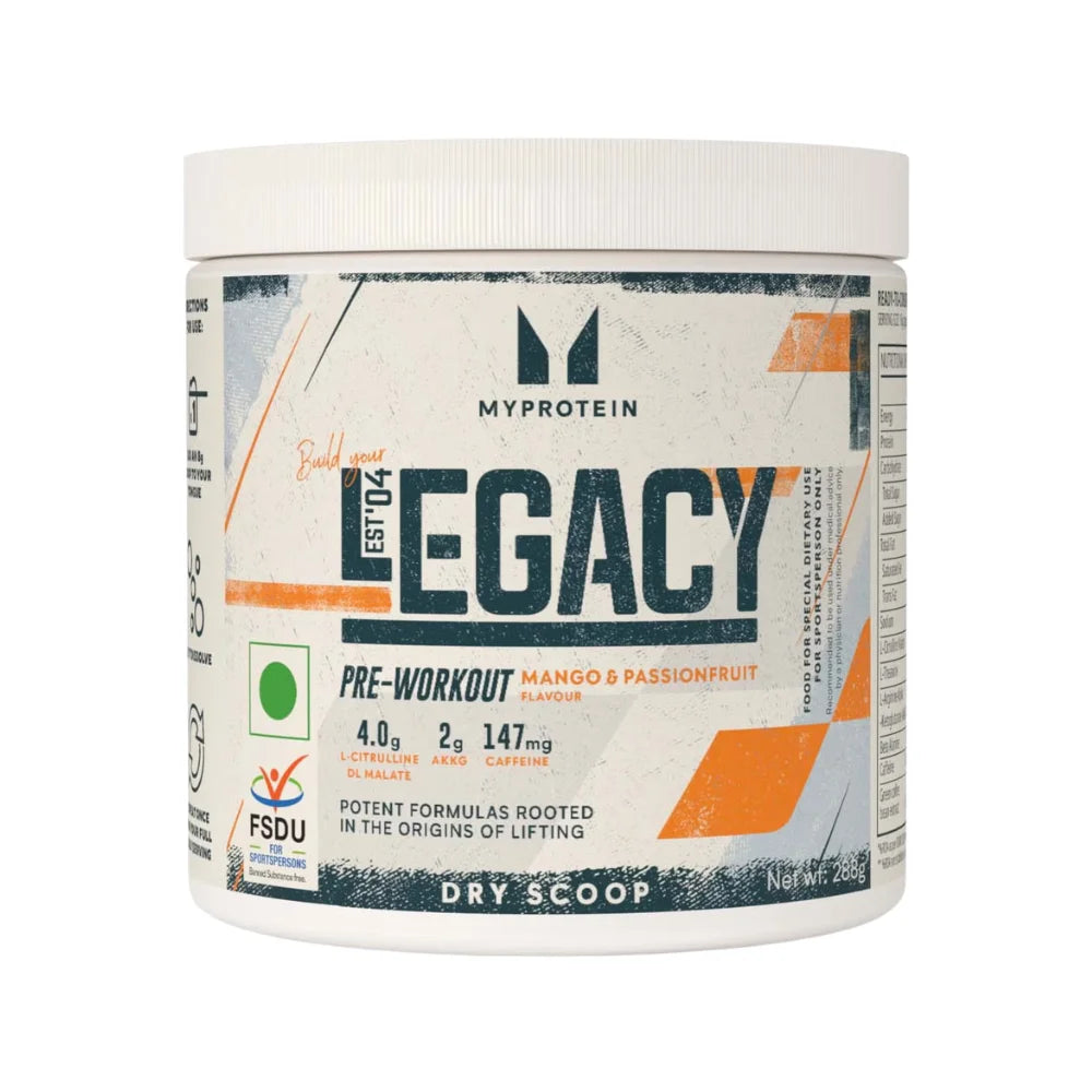Myprotein Legacy Pre Workout (Dry Scoop) mango & passionfruit