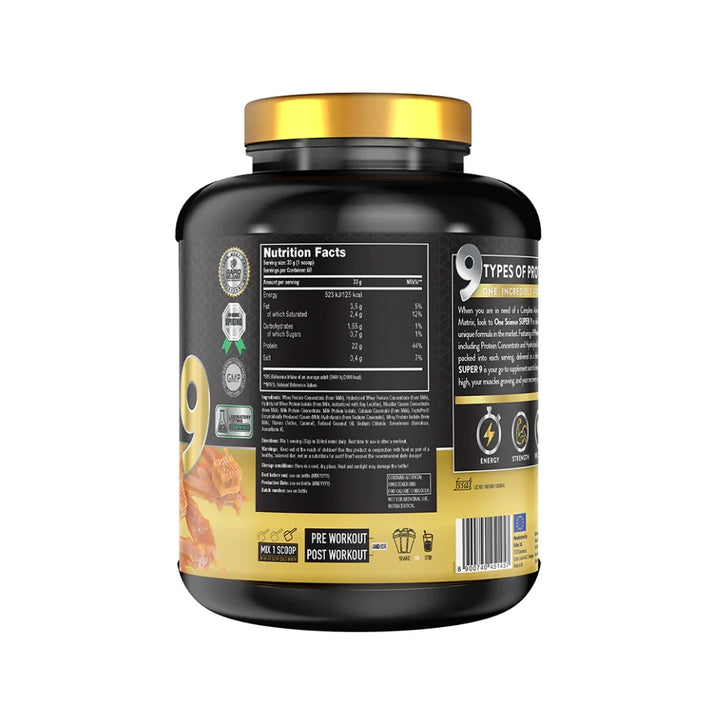 One Science Super 9 - Premium Advance Protein 5lb, Nutrition Facts