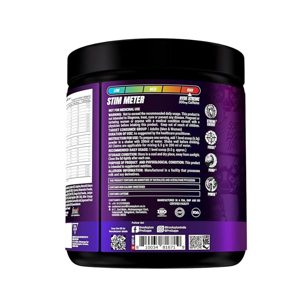 prosupps hyde xtreme nutritional information