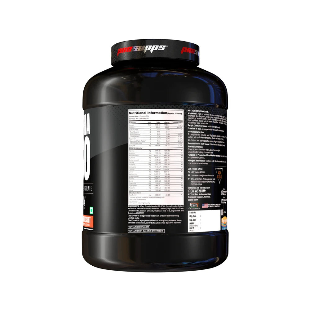 prosupps alpha whey protein isolate nutritional informaton