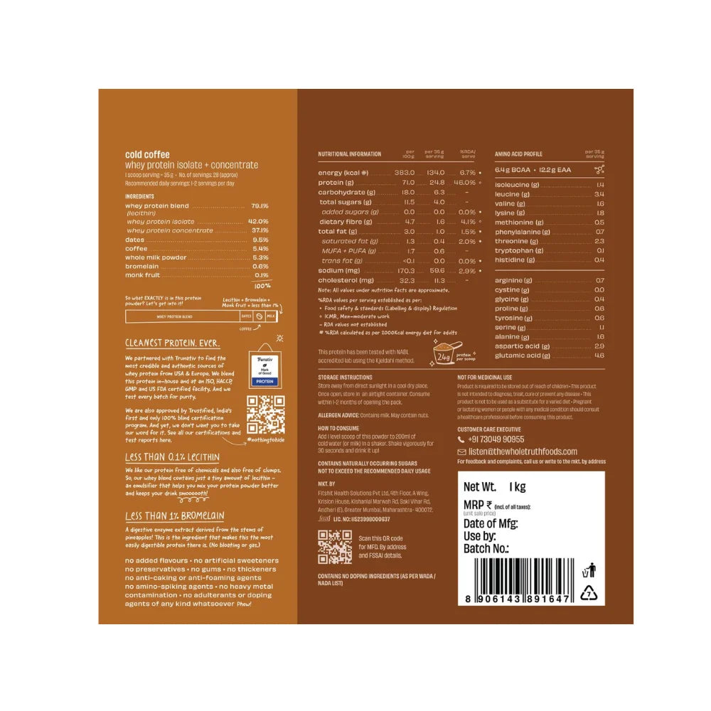 the whole truth whey protein isolate + concentrate benefits