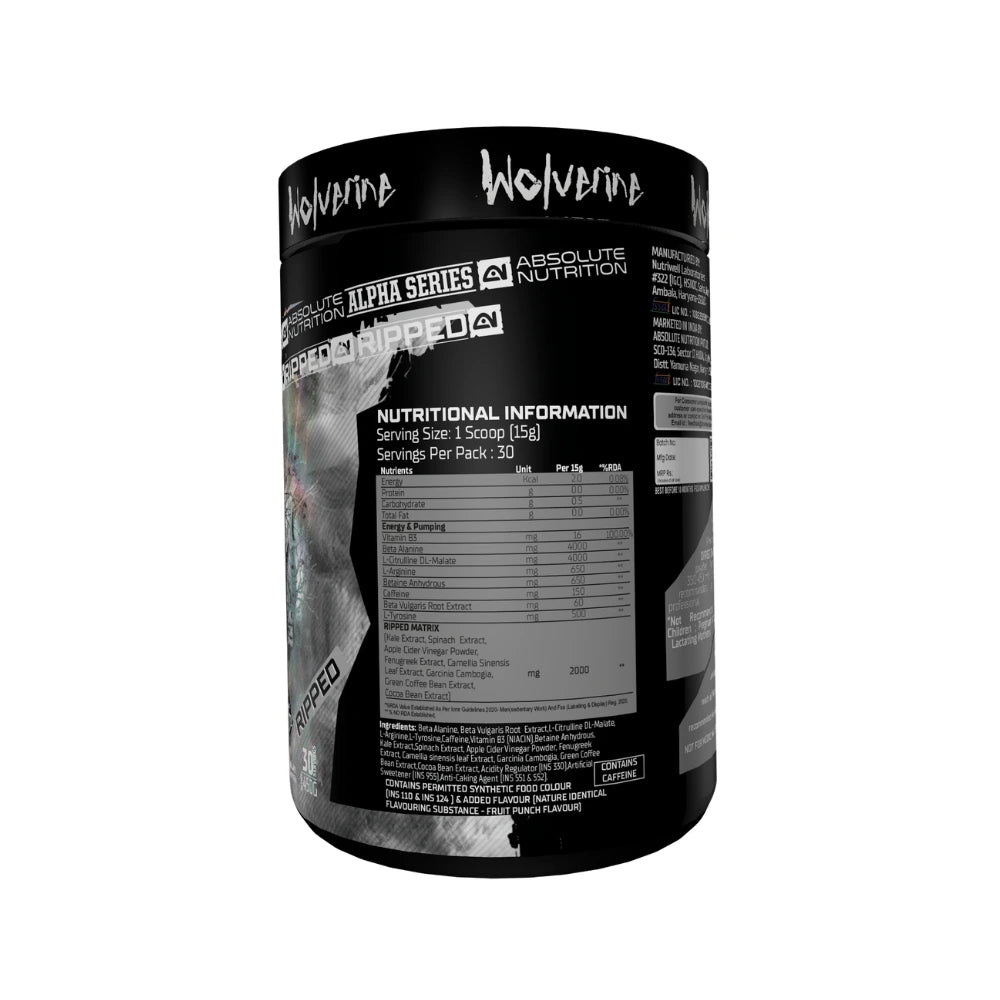 Absolute Nutrition Wolverine Ripped Pre Workout