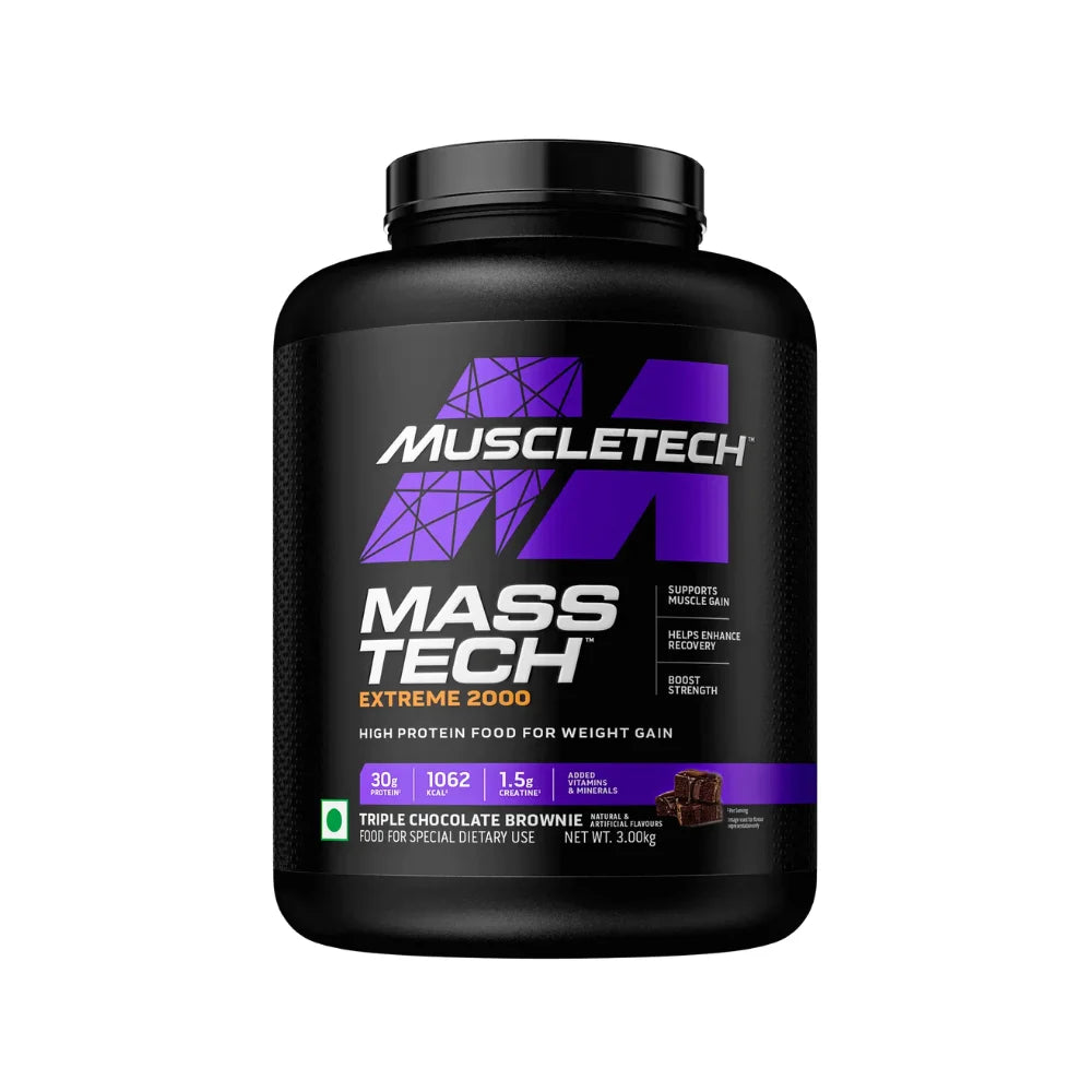 Muscletech Mass Tech Weight Gainer 3kg Triple Chocolate Brownie 
