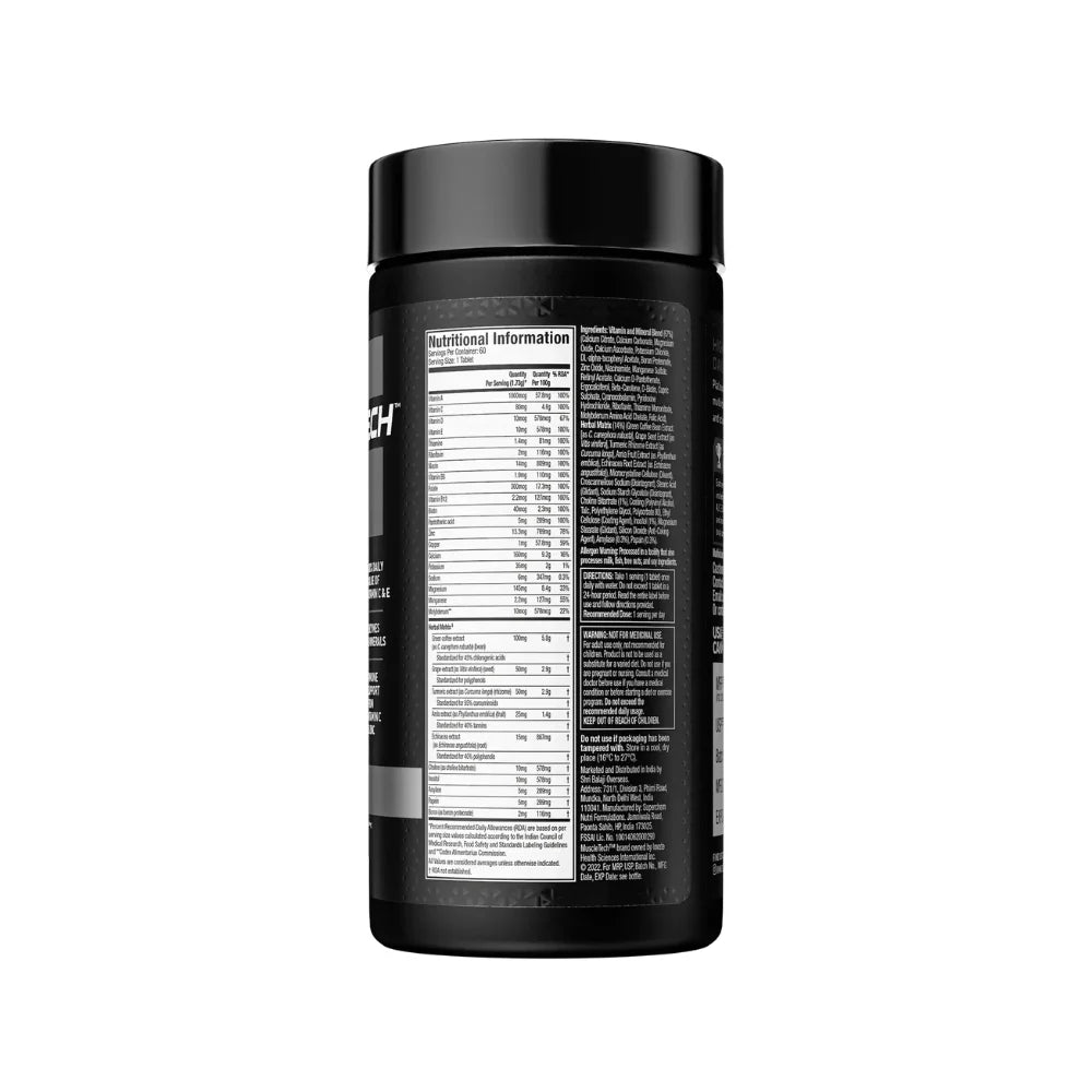 MuscleTech Platinum Multivitamin Tablets Ingredients 