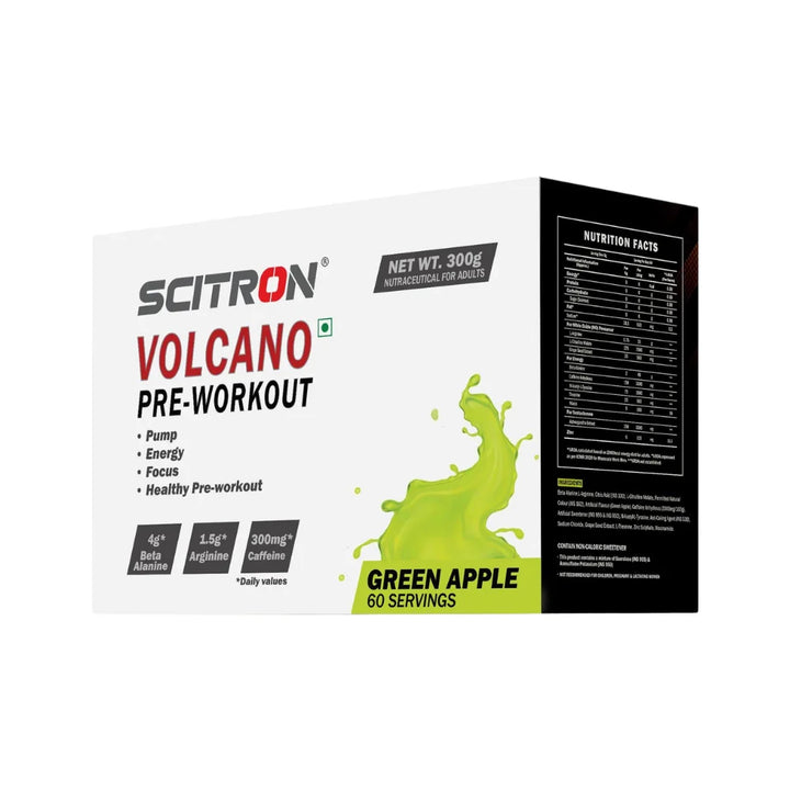 Scitron Volcano Pre Workout 60 Servings Green Apple
