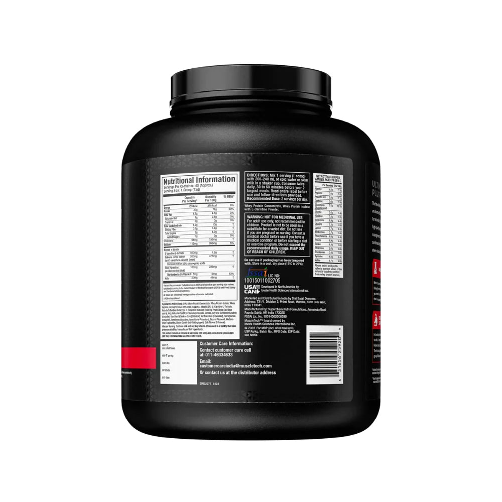 Muscletech Nitrotech Ripped Protein Powder 1.81kg 