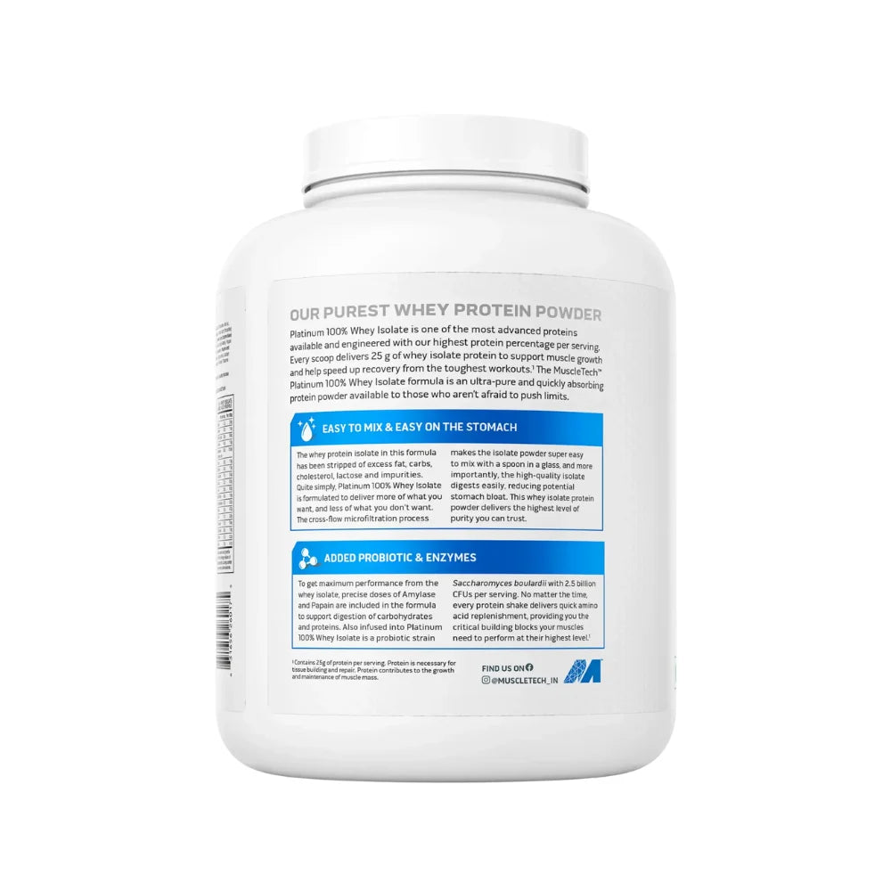 Muscletech Platinum 100% Whey Isolate Protein Powder 