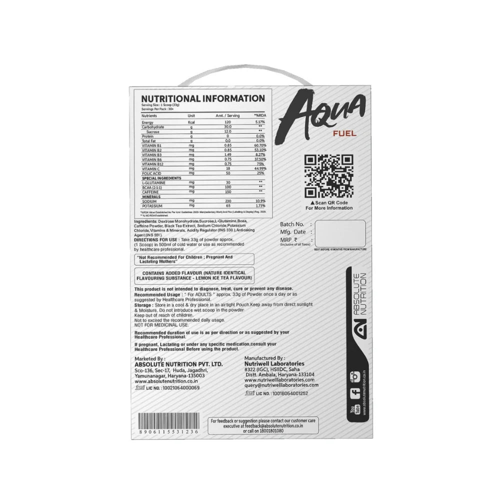 Absolute Nutrition Aqua Fuel Powder Ingredients