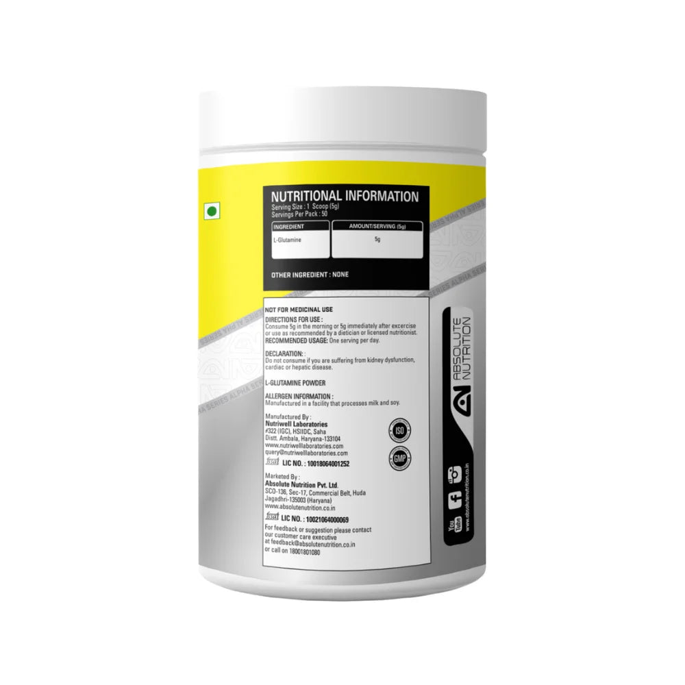 Absolute Nutrition Glutamine Ingredients