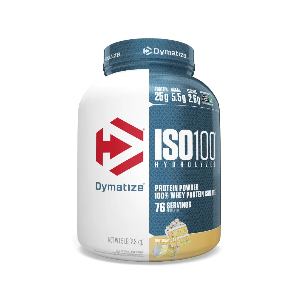 Dymatize ISO 100 Hydrolized Whey Protein 5 Lb Birthday Cake 