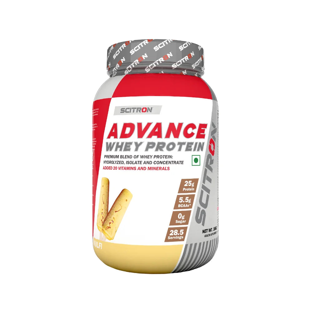 Scitron Advance Whey Protein 1Kg, Malai Kulfi 