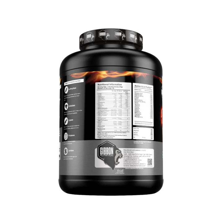 Gibbon Fire Whey Protein 2kg Nutritional Information