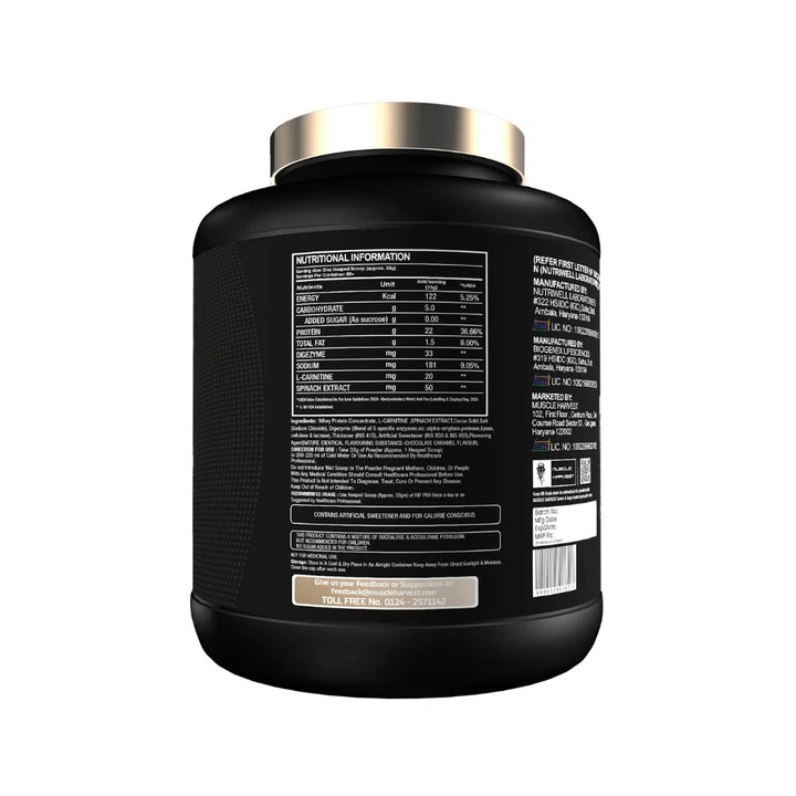 Muscle Harvest RIP Pro Whey Protein Nutritional Information