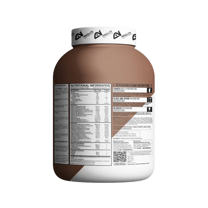 Absolute Nutrition Mass Gainer Ingredients