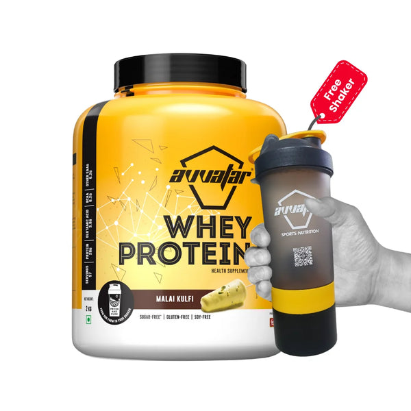 Avvatar Whey Protein Powder + Free Smart Shaker (With 2Kg)