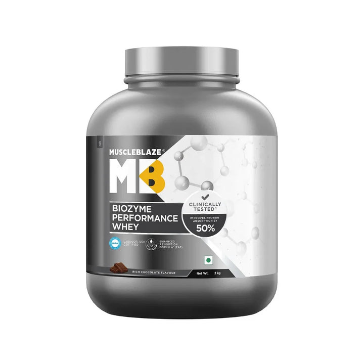 MuscleBlaze Biozyme Performance Whey Protein 2 Kg (Rich Chocolate)
