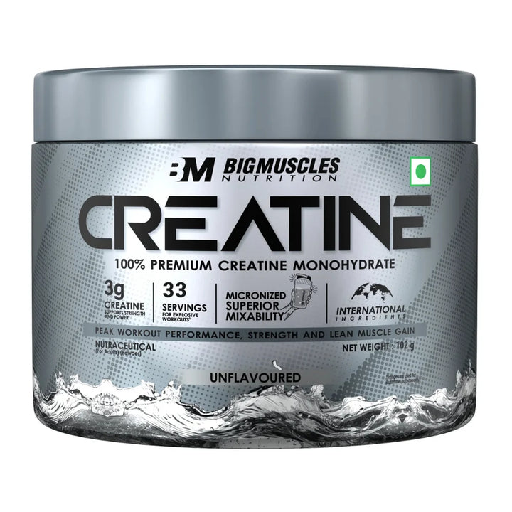 Big Muscles Creatine Powder 102g, Unflavored 