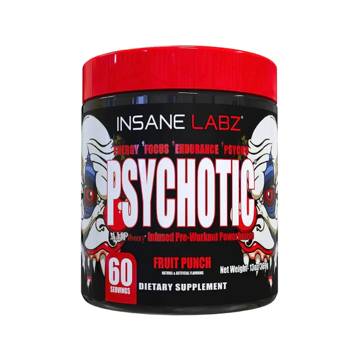 Insane Labz Psychotic Pre Workout 60 Servings, Fruit Punch