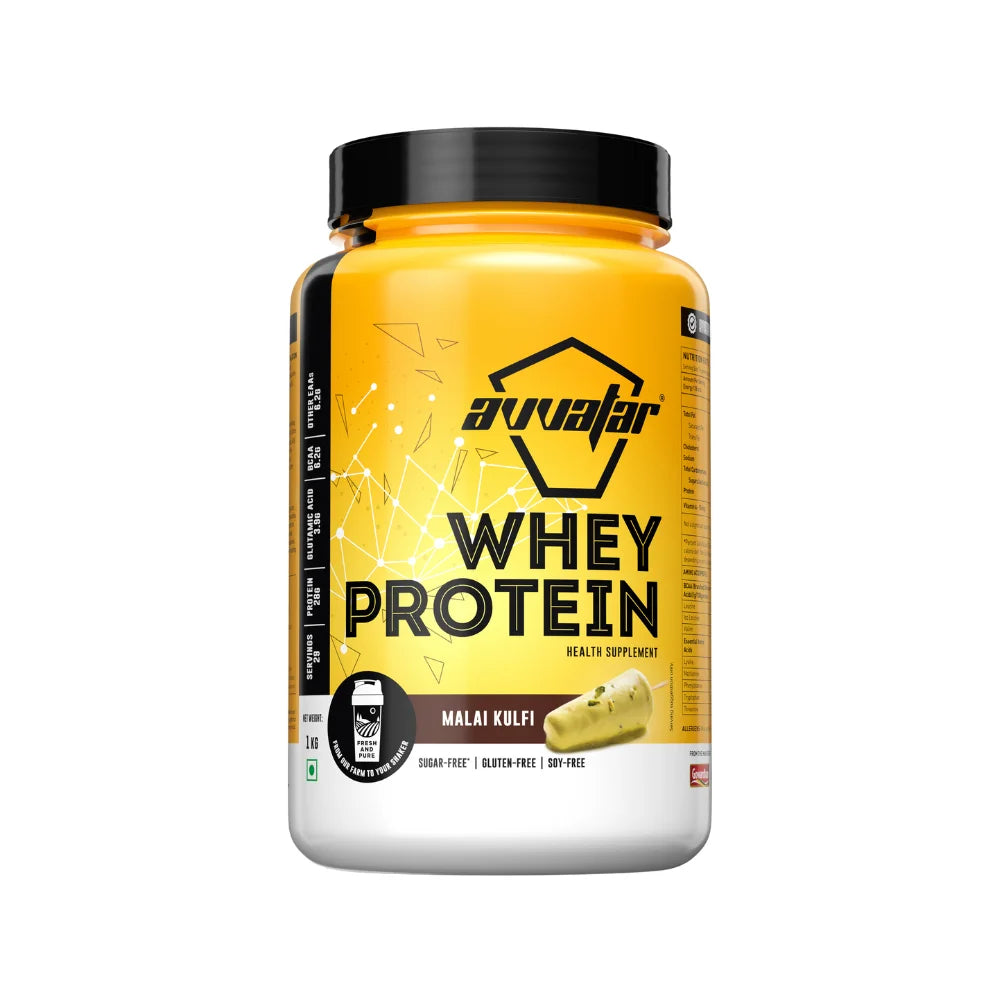 Avvatar Whey Protein 1Kg, Malai Kulfi