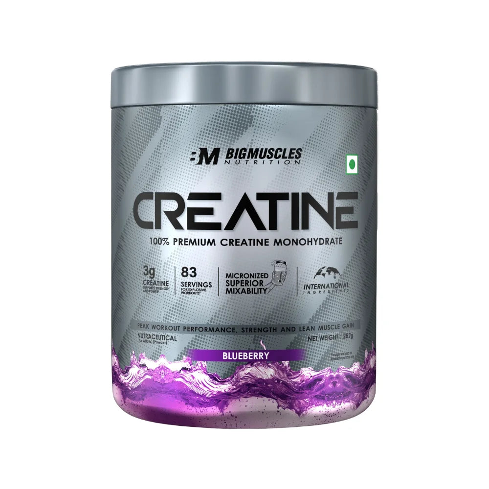 Big Muscles Creatine Powder, 257g, Blueberry
