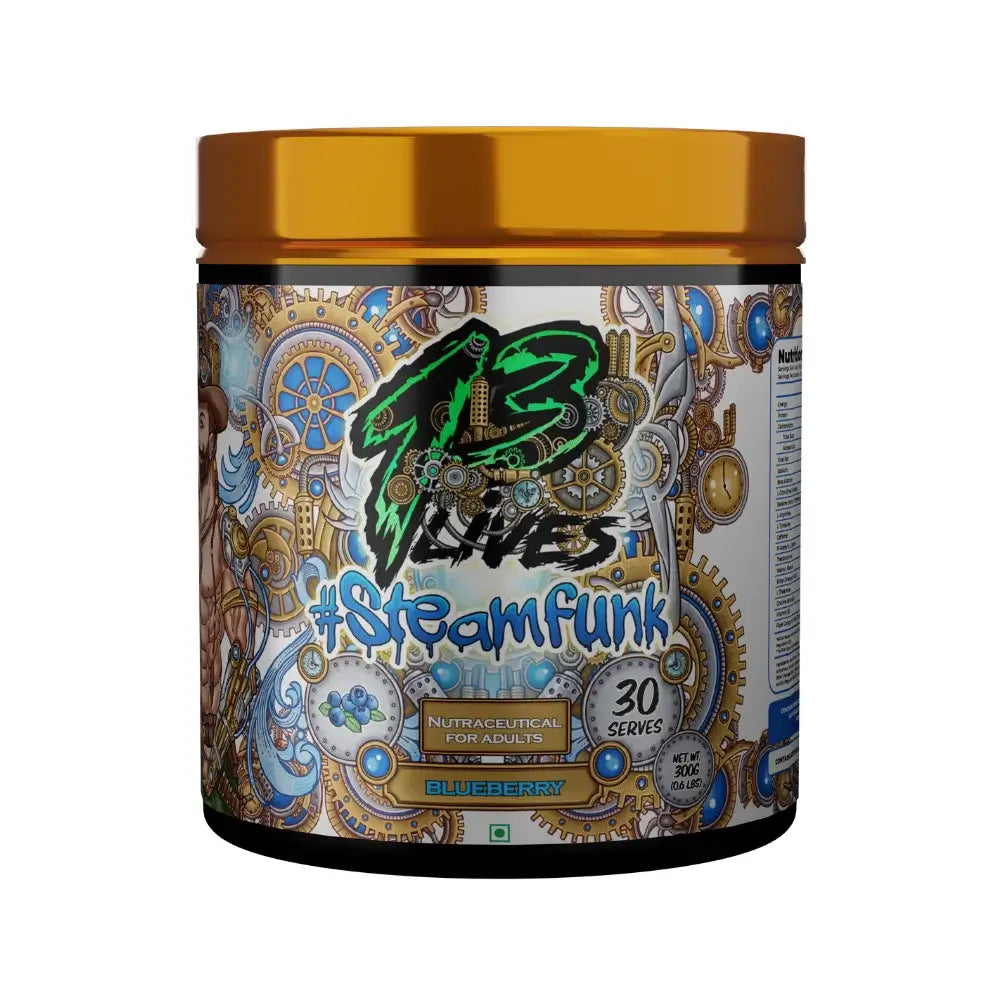 13 Lives Steamfunk Pre Workout, 30 Servings, Blueberry
