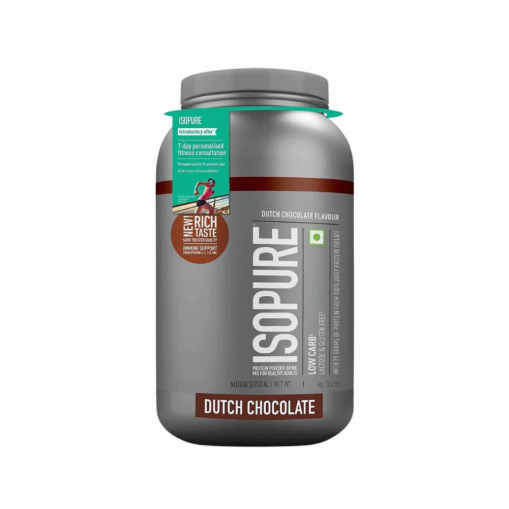 Isopure Whey Protein Isolate Powder 1Kg, Dutch Chocolate 