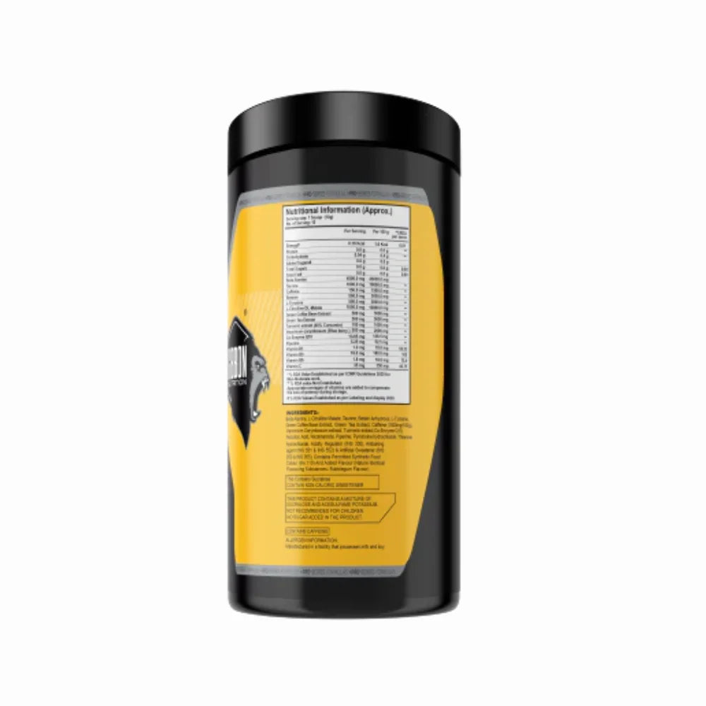 Gibbon Level 10 Pre Workout, 100g, Nutritional Information 