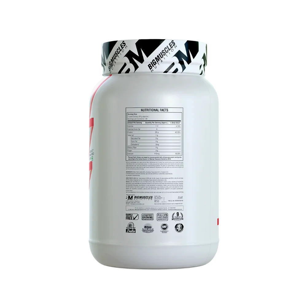 Big Muscles Zero 100% Whey Protein Isolate