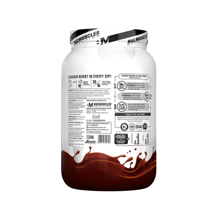 Big Muscles Zero 100% Whey Isolate Protein 1 Kg