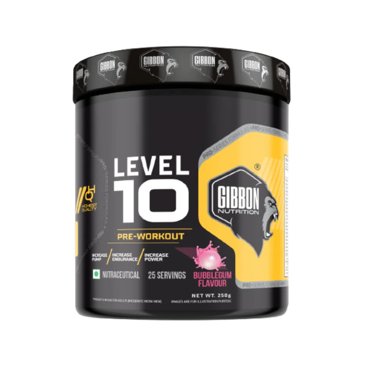 Gibbon Level 10 Pre Workout 25 Servings Bubblegum Flavor