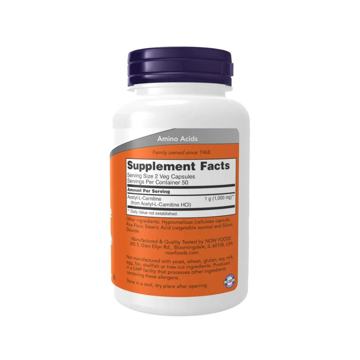 ow Foods Acetyl-L-Carnitine 500mg, Supplement Facts