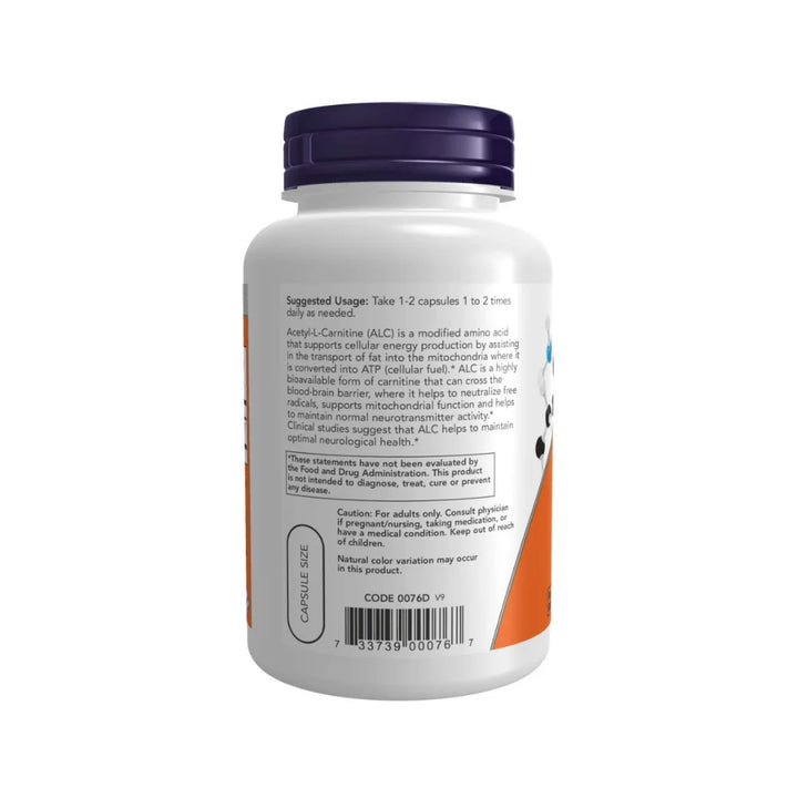 ow Foods Acetyl-L-Carnitine 500mg, 100 Capsules 