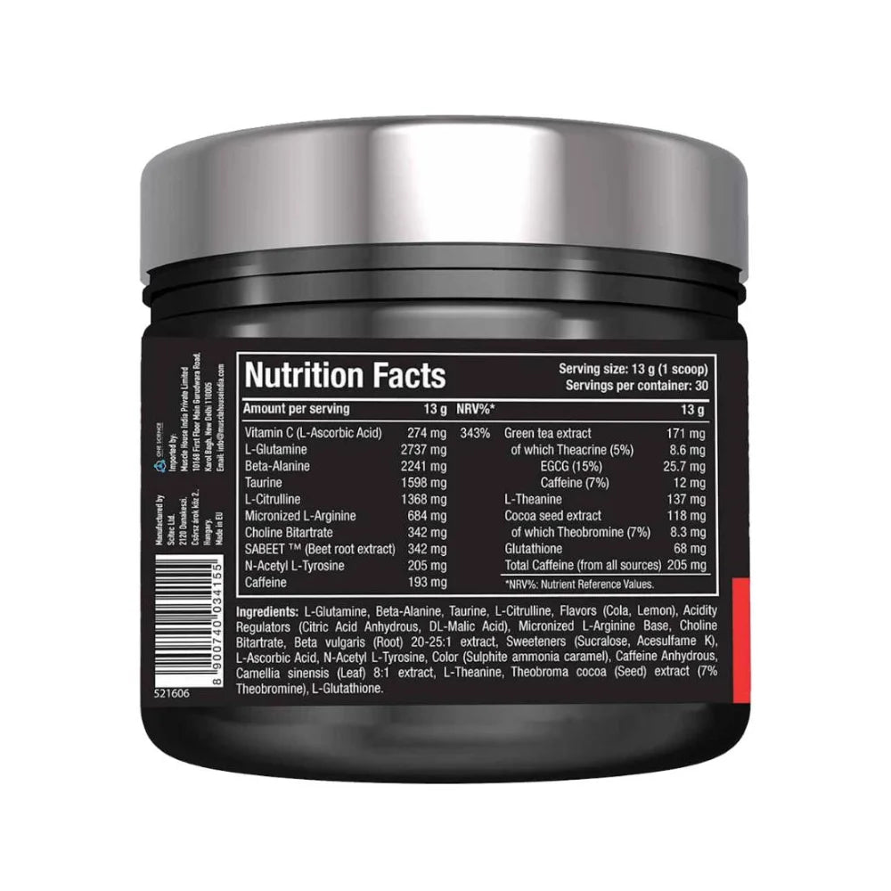 One Science Ghost Pre-Workout Nutrition facts 