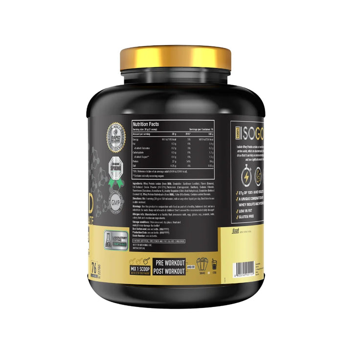 One Science 100% ISO Gold Whey Protein Isolate 5lb Nutrition Facts