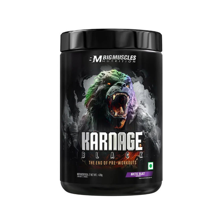 Big Muscles Karnage Black Pre-Workout 30 Servings, Arcitic Blast