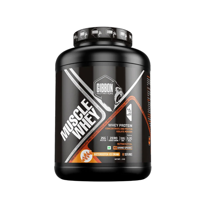 Gibbon Muscle Whey Protein 2Kg Butterscotch Ice Cream