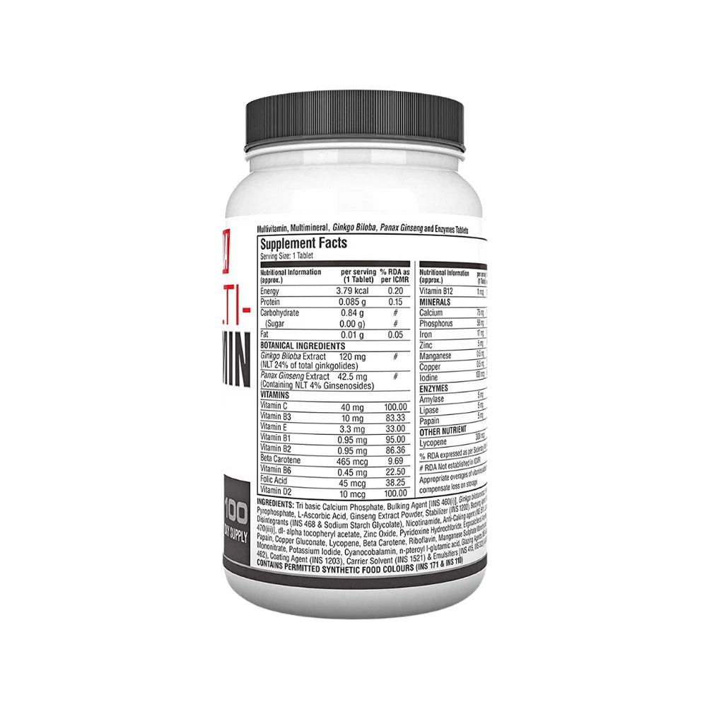 Labrada Multivitamin 100 Tablets Ingredients